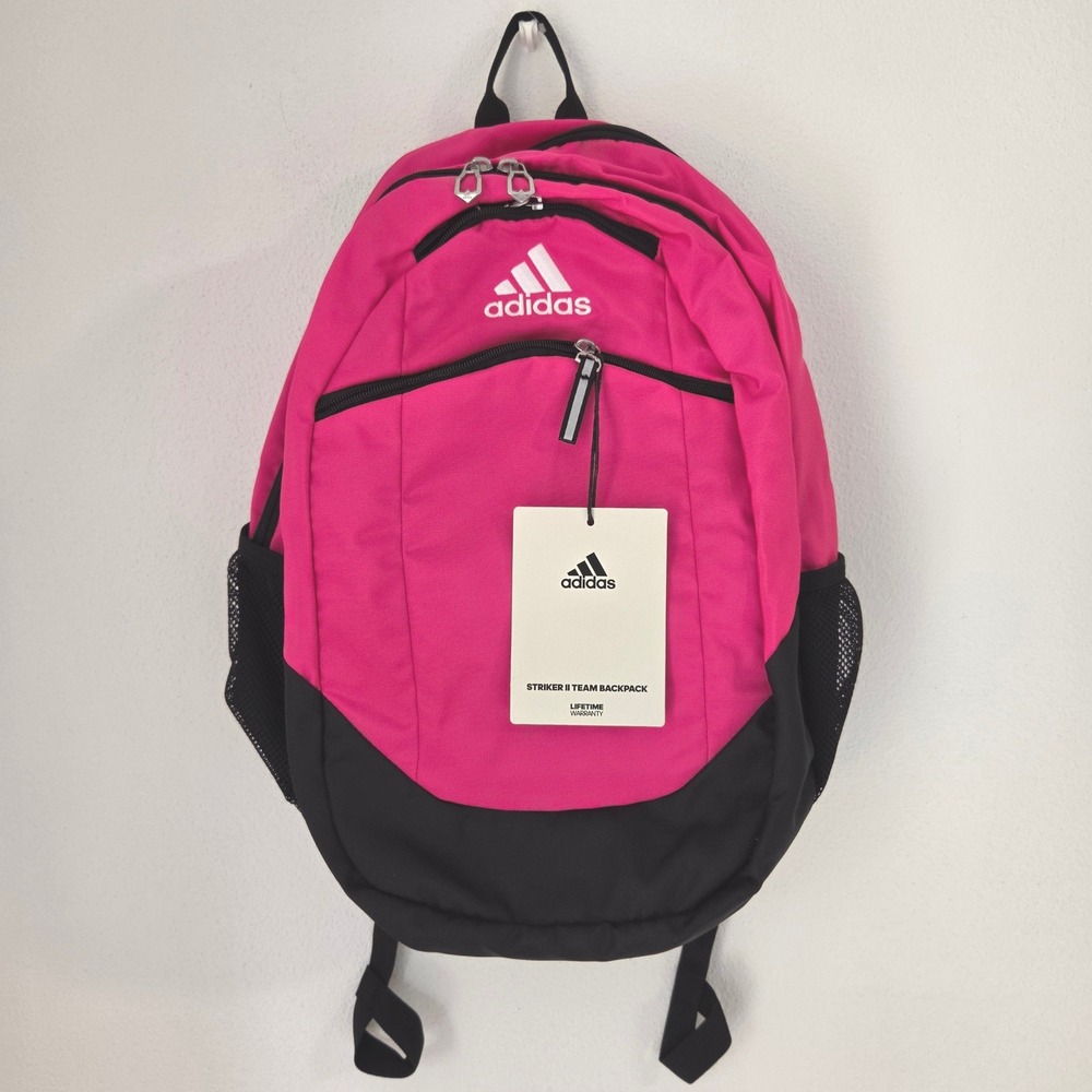Adidas Striker II Team Backpack Shock Pink Black Laptop Bag 5142772 NWT